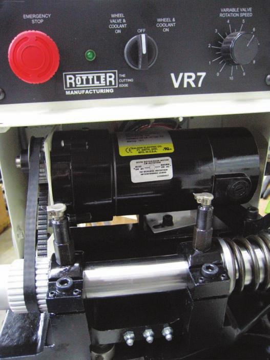 The V rest allows all valves in a set to be ground to the same distance from