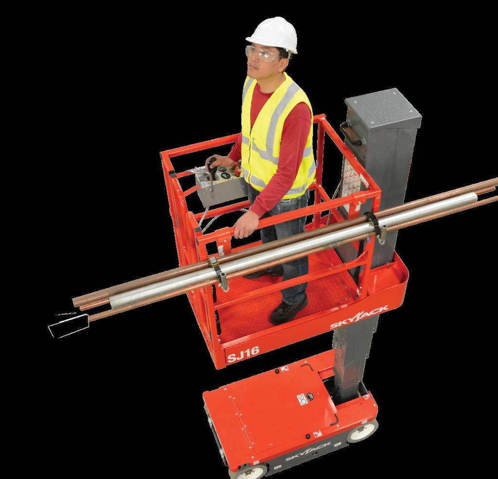 LIGHT DUTY PIPE/STEEL STUD RACK Designed, tested, and certified by Skyjack The light duty pipe rack maximizes platform work space and productivity.