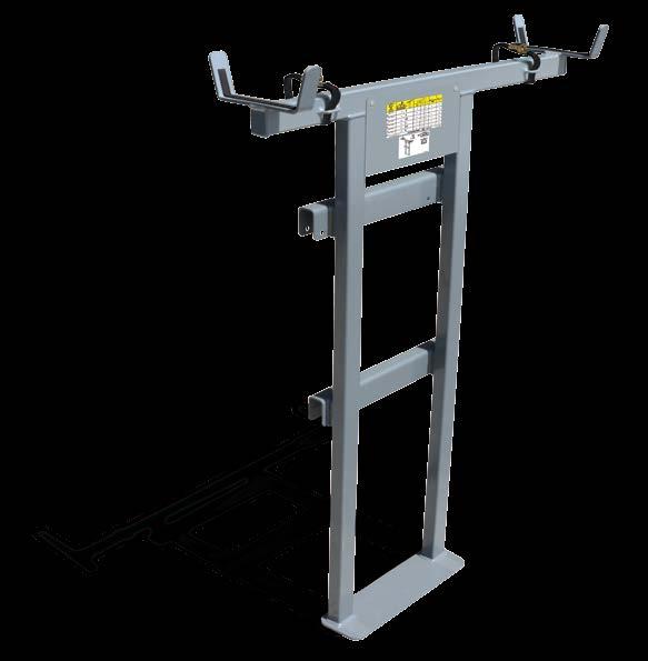 DC HEAVY DUTY PIPE RACK KEY FEATURES Neoprene strip prevents material damage and limits vibration Two U-brackets are used to mount over the platform railings.