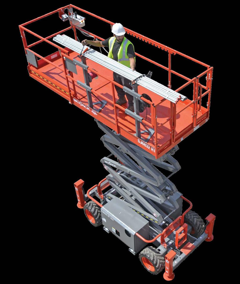 RT HEAVY DUTY PIPE RACK Designed, tested, and certified by Skyjack Ideal for HVAC, plumbing and fire sprinkler installation, the heavy duty pipe rack is designed for durability and sturdiness.