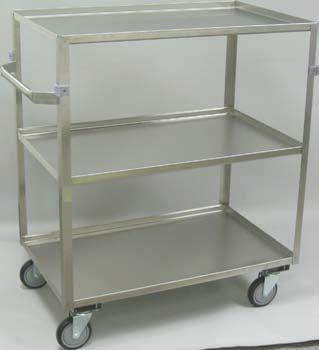Medium Duty 4 Shelf Stainless Linen Carts Model ZL - Stainless steel linen carts with nylon cover 0 LB CAPACITY All welded construction (except casters).