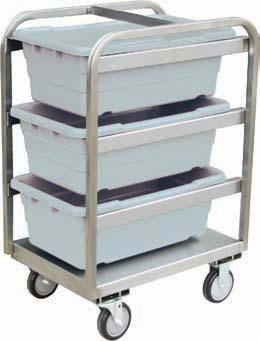 Stainless Plastic Tote Box Trucks YH, YA, YQ - Plastic tote box truck organizers 100 LB CAPACITY per Tote All welded construction (except casters).