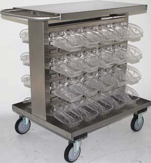 Bolt on casters, swivel & rigid, for easy replacement. Size of louvered panels - 19"h x 30"w. Overall height - 35. Other Specifications: Available in steel on page 53 Model ZT: Bins sold separately.