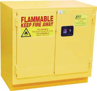 Safety Cabinets Under Counter or Fume Hood 35 High BT, BK Store flammable items under counter, designed for laboratory use All welded double wall 18 gauge construction with 1-1/" insulating air space.