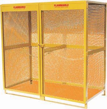 Gas Cylinder Cabinets CV, CX, CU - Security cabinets for gas cylinders Lockable mesh door(s) with slide bolt hasp (no lock). All welded - ready to use, meets OSHA 1910. 13 gauge flattened mesh sides.