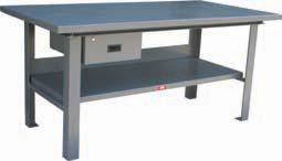 Heavy & Mill Duty Work Tables WG, WE, WF, UF, UG, UE, WD, UD - Extra heavy duty tables for rugged use 4,000 LB CAPACITY Model WG Shown Model WE Shown All welded construction.