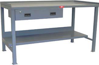 Heavy Duty Fixed Workbenches UJ, UN, WA, WC - Heavy duty use workbenches for rugged use 3,000 LB CAPACITY Model UJ Shown 3,000 LB CAPACITY All welded construction.