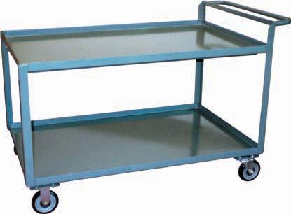 Shelf Low Profile Carts SG, SH, LG - Specialized Utility Carts 1,00 LB CAP.*(*800 lb with casters) All welded construction (except casters). Bolt on casters, swivel & rigid, for easy replacement.