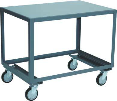 Shelf 1,00 lb Mobile Tables Model LB - Heavy duty transporter between work areas 1,00 LB CAP.* (*800 lb with T5 casters) All welded construction (except casters).