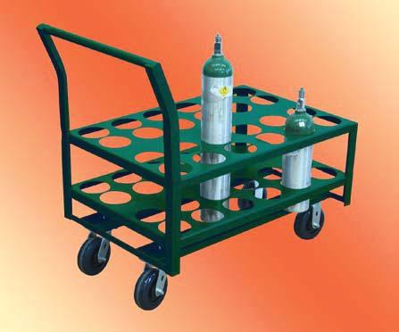 Medical Cylinder Carts Model KM - Medical cart for 4 cylinders,000 LB CAP. All welded steel construction (except casters).