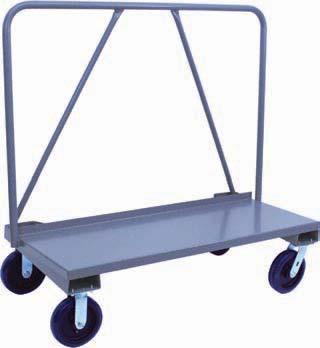 Durable 1 gauge steel platform with under bracing, and 1 gauge caster mounts for long lasting use. Bolt on casters, swivel & rigid, for easy replacement. Overall height - 47.