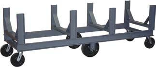 6" phenolic bolt on swivel casters (4) on ends and 10 x -1/ phenolic wheels () on 1 axle in center. Overall height - 8". Model CR Shown 10,000 LB CAP.