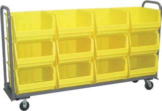 Handle height above deck - 40". Overall height: 47. Max-Totes: 18-3/8"w x 0 d x 1 h.