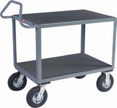 Top shelf height - 34", (30" with 5" casters) except Model AL - 31", (7" with 5" casters) Powder coated gray finish.