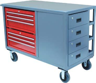 Model RS: Model RV Shown,000 LB CAPACITY Cabinet space 18"w x 0"d x 6"h with 1 gauge middle shelf and 1 lockable door. 3-1 gauge storage shelves (one side) "w x 4-3/4"d x 6-3/4"h.