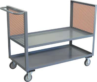 , 3, & 4 Sided Mesh Box Trucks GB, GC, GD - Low deck truck for frequent loading and unloading of packages 1,00 LB CAP.* (*800 lb. with T5 casters) All welded construction (except casters).