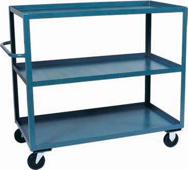 Bolt on casters, swivel & rigid for easy replacement. 1-1/" shelf lips up for retention. Clearance between shelves - Model CC - 17", Model CD - 15" & Model CE - 13".