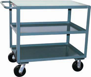 3 Shelf,400 lb Reinforced Service Carts Model SF - Extra durable carts for transporting heavy items,400 LB CAP.*(*,000 lb with casters) All welded construction (except casters).
