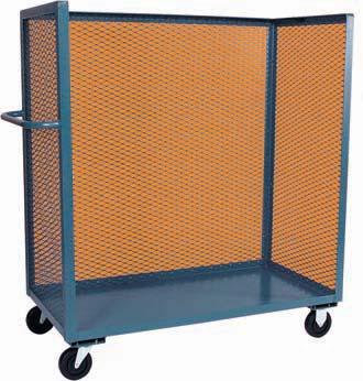 1, & 3 Shelf 3 Sided Mesh Trucks ZA, ZB, ZC - Heavy duty truck with visual sides for large packages,000 LB CAPACITY All welded construction (except casters).