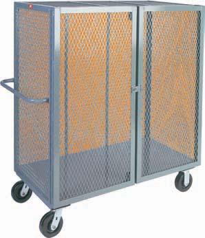 1, & 3 Shelf Mesh Security Trucks VA, VB, VC - Heavy duty secured cart with visual sides,000 LB CAPACITY All welded construction (except casters).