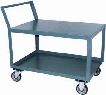 Shelf Offset Handle Low Profile Carts Model SL - Low flush top shelf for shorter lift of heavy items 1,00 LB CAP.