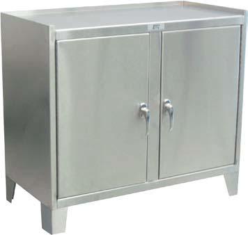 Stainless Work Height Cabinets ZP, ZU, ZV - Stainless steel fixed cabinets with drawers and or door(s) 1,00 LB CAPACITY All welded construction.