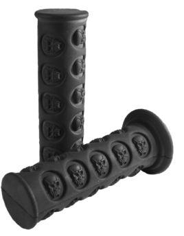 GRIPS ARE BLACK RUBBER WITH END PLUGS 120MM LENGTH AVAILABLE IN CLOSED OR OPENED END.