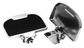 FLOORBOARDS FOR HARLEY DAVIDSON DIE CAST, CHROME PLATED MINI FLOORBOARD SET WITH NON SLIP RUBBER