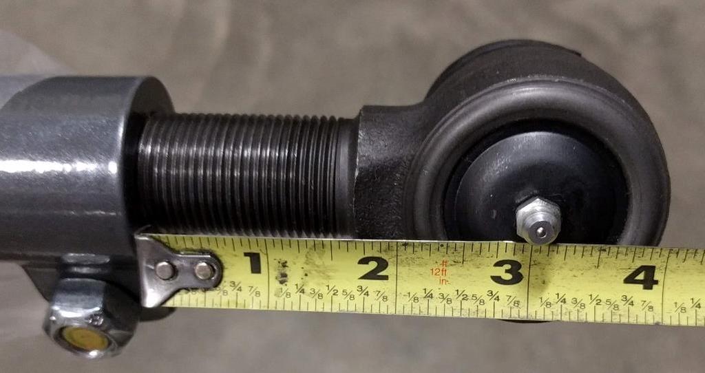Figure 5. Maximum Length on Non-Double Adjuster (Knuckle) Side 14. Attach the straight end (with double adjuster) of the drag link to the pitman arm with a castle nut. Leave the castle nut hand tight.