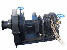 Anchor handling winches The anchor winches are designed as single or double drum and a tractive power of up to 50 tones.