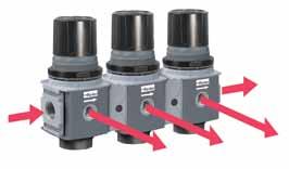 under pressure Common Port Manifold Regulators Multiple output pressures (P2, P3, P4, etc.