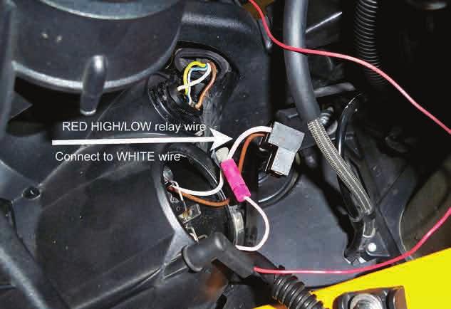 Step 4: Wiring Wiring Continued: Route the two black connectors for the lights to a convenient location where they will not interfere with steering or any other moving parts.