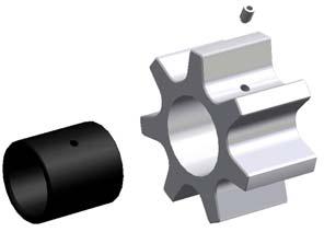 application Idler with bushing Unique teeth profile Large pin and bush diameter Several material options Allows low and high viscous media