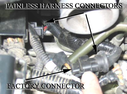 Connect the factory fuel pressure sensor connector to the corresponding female connector on the