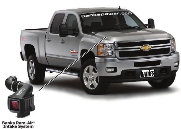 Products available from Banks Power for the 2011-2012 Chevy/GMC Duramax 6.6L Banks Ram-Air Intake System (P/N 42220) - Increases your airflow over stock.