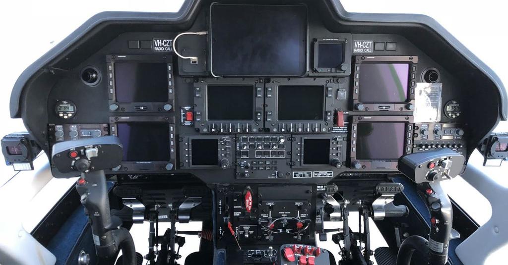 SINGLE PILOT DUAL CONTROLS IFR AVIONIC PACKAGE Pilot flight/navigation EFIS (2 displays) with embedded FMS, Synthetic Vision (SVS), HTAWS (Helicopter Terrain Awareness and Warning System), slip