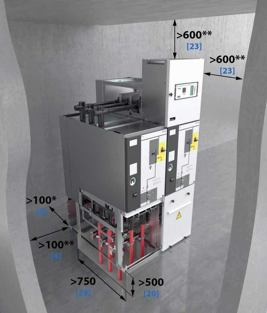 Inside buildings Simple handling with transpallet Metal enclosed switchgear reduced dimensions and minimum space required for its location due to the precise design and use of gas as an insulating