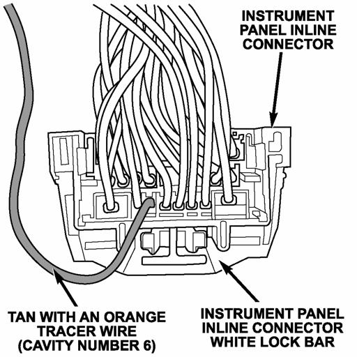 27.Using Special tool 6932, remove the tan with an orange tracer wire from the instrument panel