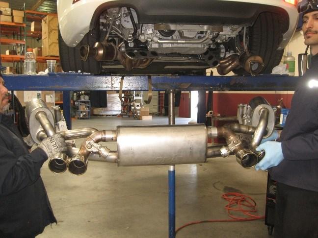 Assemble the three muffler sections together as shown. (See Fig.