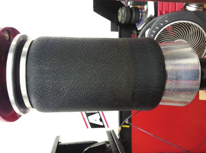 THIS WILL PREVENT ANY POSSIBILITY OF THE AIR SPRING KICKING OUT AND CAUSING A LEAK (FIG. E.7). fig. E.6 fig. E.7 fig. E.8 Caused by cycling with air line attached without pressure.