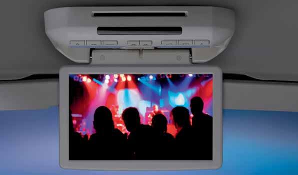 PREMIUM ELECTRONICS: ON THE MOVE, IN THE GROOVE. 1. DVD REAR SEAT VIDEO TM. This integrated CD/DVD system features a 10-inch LCD widescreen that provides a full view from all second row seats.