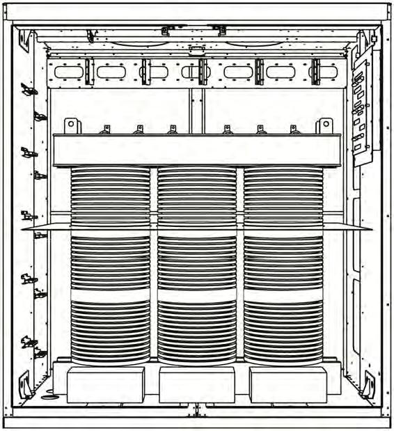 Drive Electrical Installation Chapter 3 U Figure 29 - Isolation Transformer Cabinet (Fixed-mounted Power Module Configuration without Bypass Cabinet) V L11 W L12 Door Position Limit Switches L13