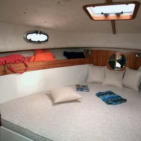 The elegant silhouette of the Guernsey 28 encloses a vast,