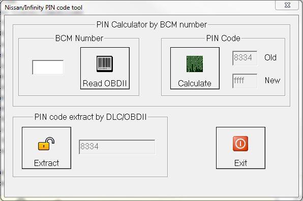 3.2 PIN Code The PIN Code function allows the reading of the PIN CODE from the immobilizer. The function also allows for the PIN code to be calculated. 3.