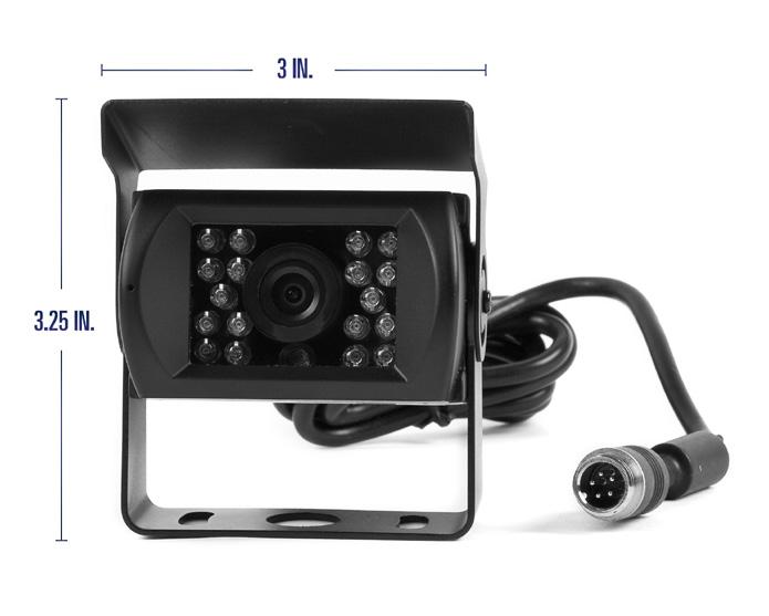 Camera Dimensions 18 Infra-red illuminators (enables you to see in total darkness) 1/3 Sharp color CCD, 410k pixels, 2.