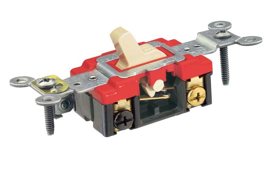 AC SWITCH EATURES Industrial Grade LEVITON OERS A ULL LINE O 15, 20 AND 30 AMP AC SWITCHES, AVAILABLE IN INDUSTRIAL, COMMERCIAL AND RESIDENTIAL GRADE, WITH A WIDE VARIETY O COLORS, WIRING OPTIONS AND