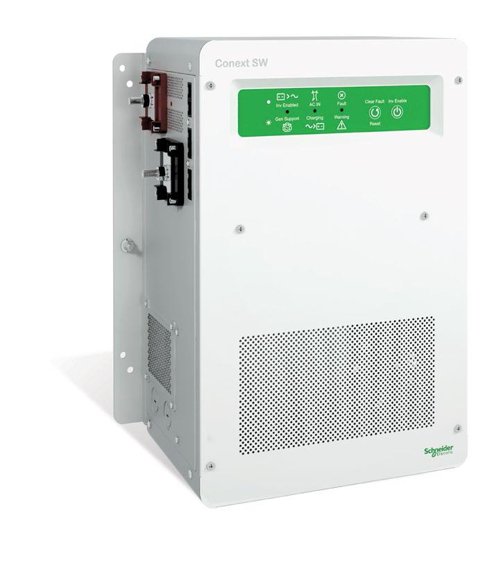 Example: Schneider Conext SW inverter/charger Integrates with existing solar