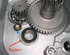 Assemble the output gear and a new snap ring on the shaft. 1. Place the counter shaft into case. 2.