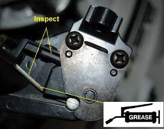 Inspect the parking lever cable and rubber pad, replace