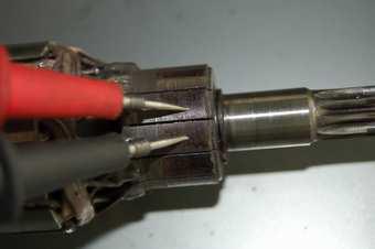 ELECTRICAL 5. Inspect the surface of the commutator for wear or discoloration. See Armature Test. 4.